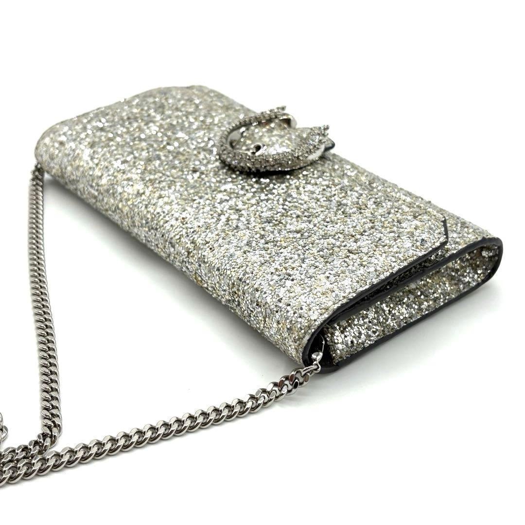 美品！正規品 ジミーチュウ グリッター チェーンバッグ ミニショルダー クラッチ