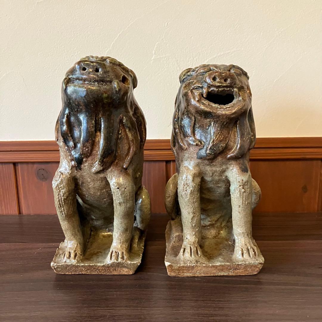 シーサー 狛犬 置物 骨董 古美術 縁起物