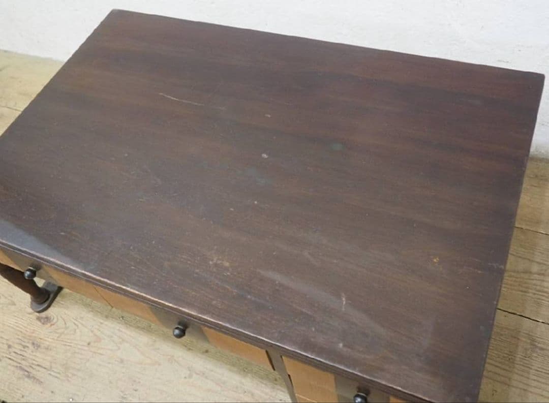 1046 ヴィンテージ ロータイプの片袖机 テーブル 収納棚 引き出し 他レトロ