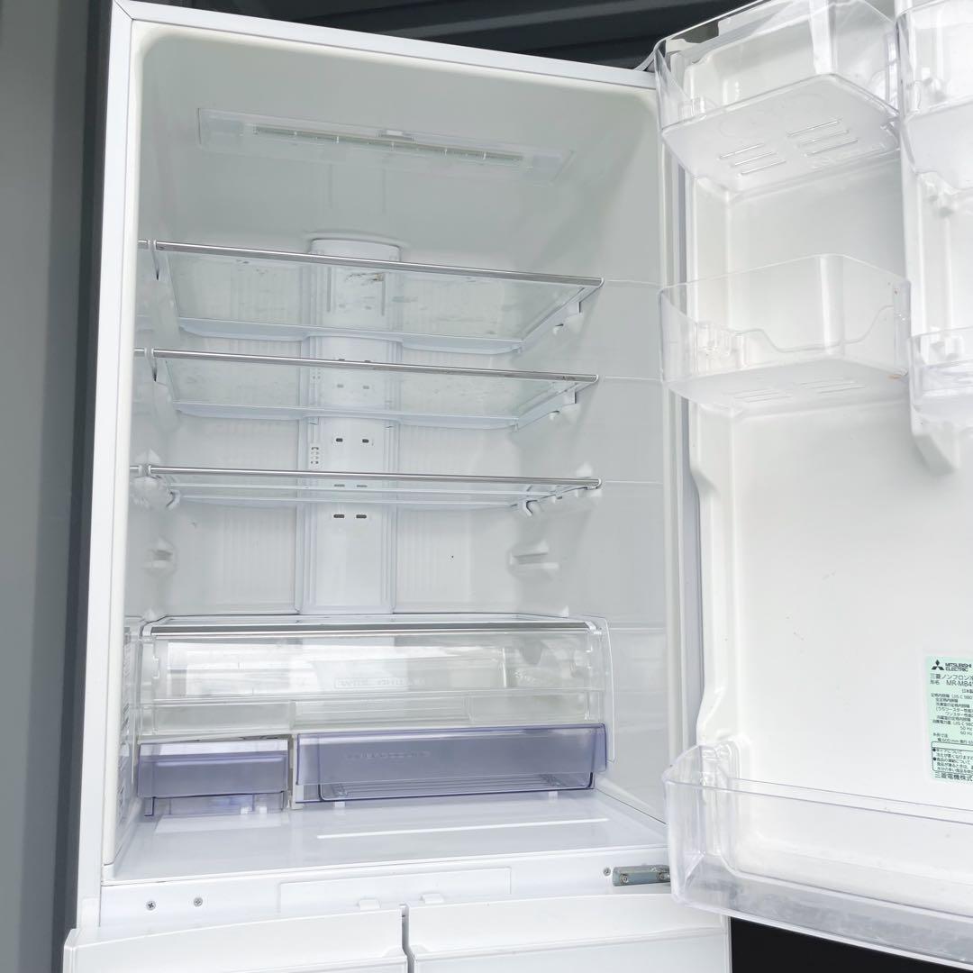 39取付無料！三菱ワイドチルドルーム搭載おしゃれホワイトインテリア5ドア冷蔵庫