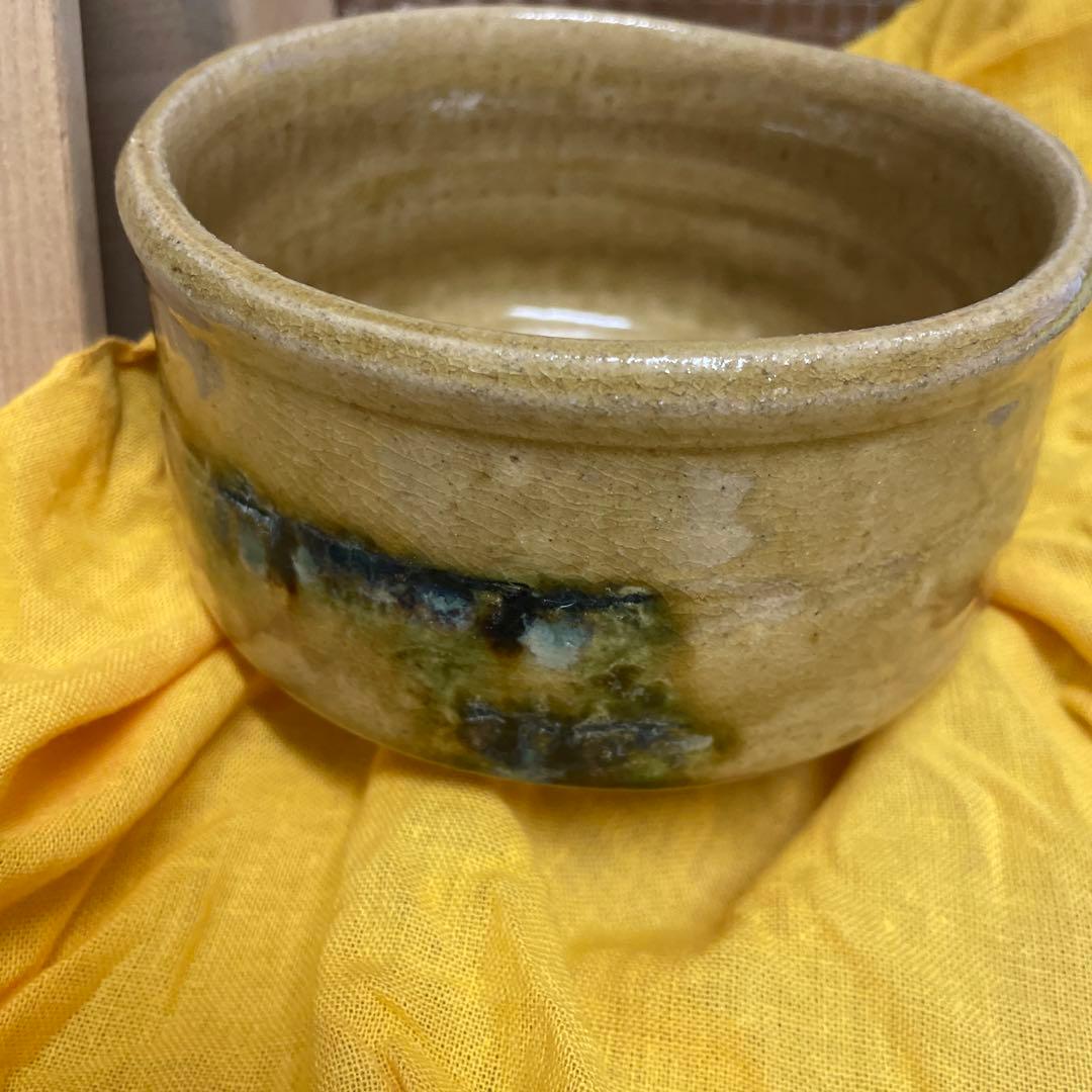 加藤錦雄 茶碗 陶器製 花模様 赤津焼 茶道