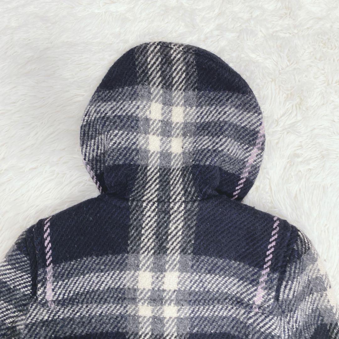 バーバリーロンドン】ノバチェック柄 ダッフルコート フード付き