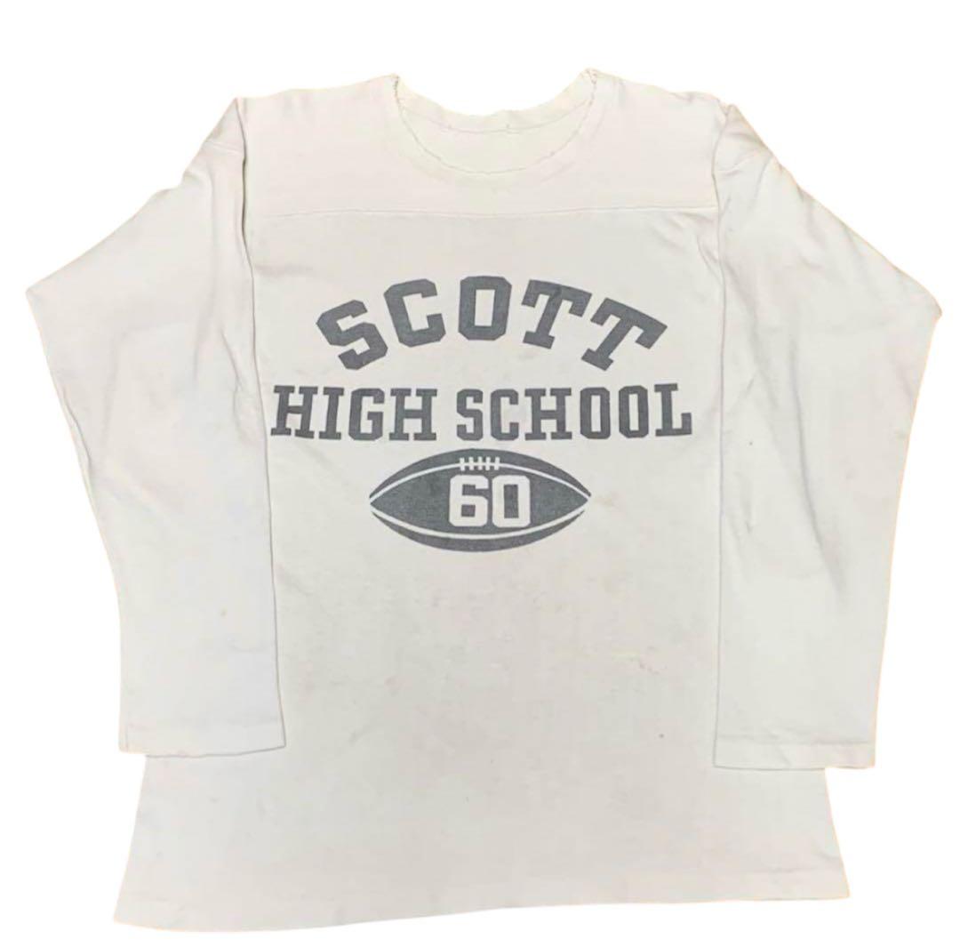 染み込み ビンテージ フットボールTシャツ/ 50s 60s チャンピオン