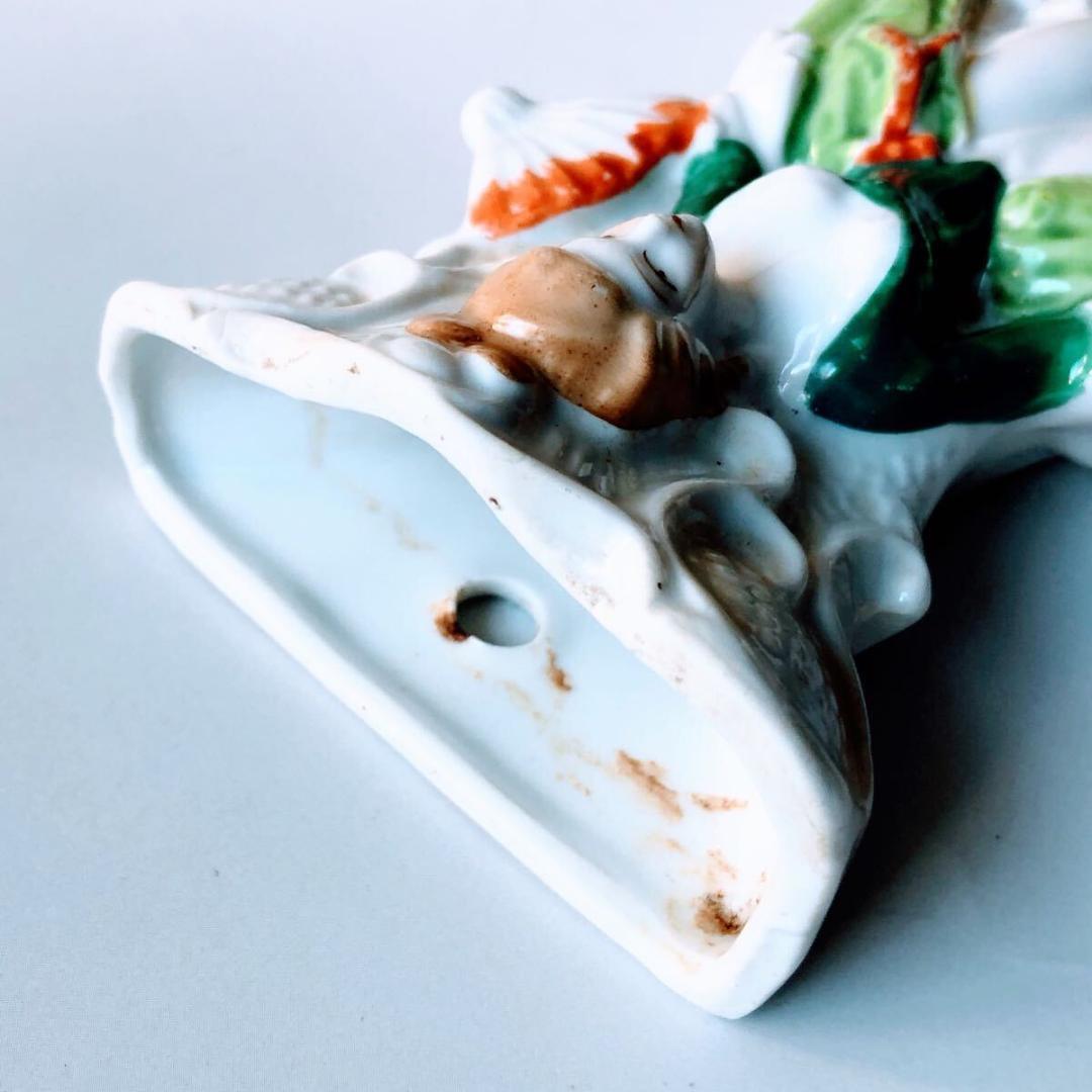 3905 コロニアル・レディ 磁器製 壁掛けポケット花瓶 日本製 1950年