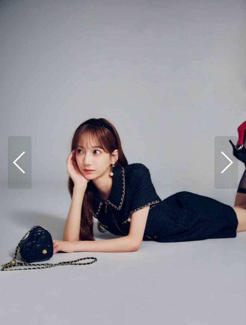 ジュエルズネイビー ジップアップ ツイードドレス Sサイズ未使用