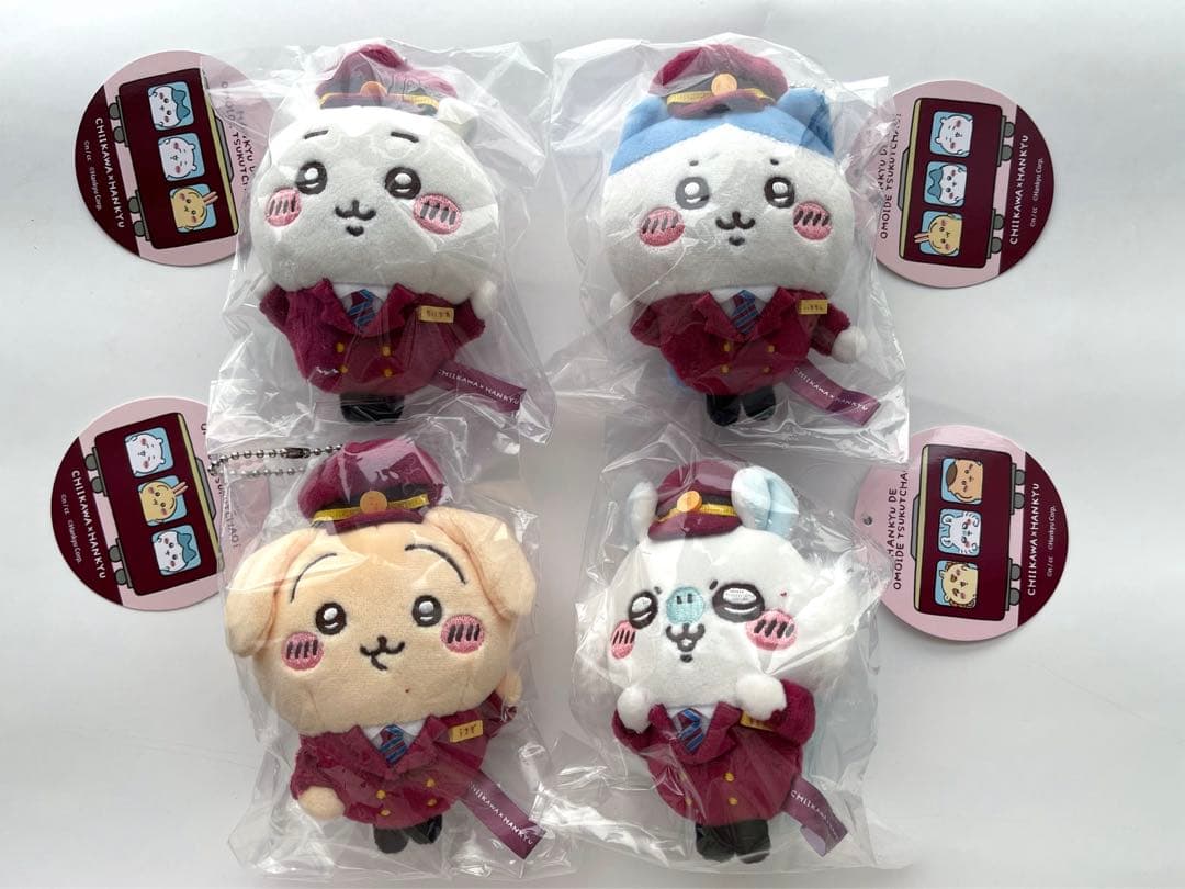 ちいかわ 駅員さんなマスコット阪急電車なマスコット4体セット