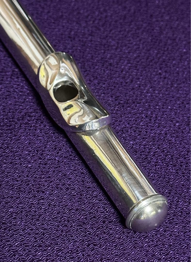 アンティークMuramatsu 全て銀製巻管 波型リップフルートヘッドジョイント