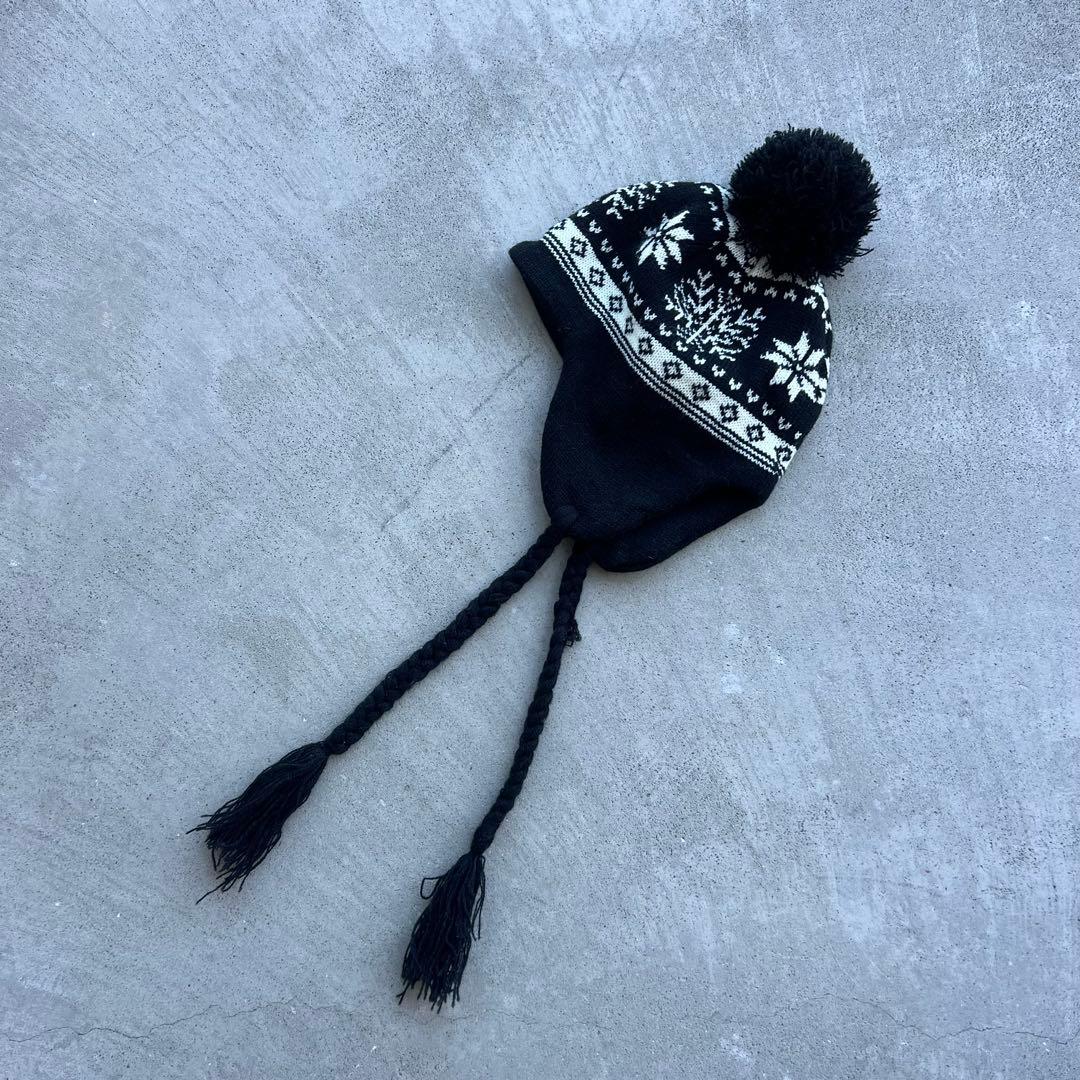 00s unkown耳当てボンボンニット帽Y2K tech系archive - メルカリ