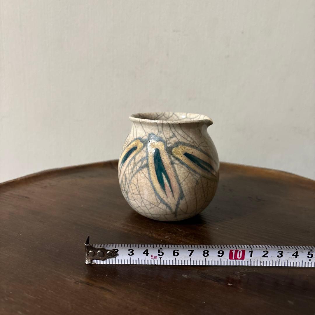 古い笹絵哥釉の器 花入れ アンティーク 骨董 古道具 唐物 中国古玩