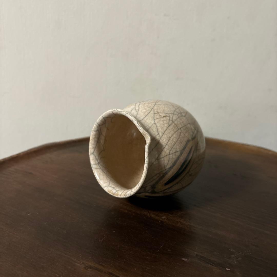 古い笹絵哥釉の器 花入れ アンティーク 骨董 古道具 唐物 中国古玩