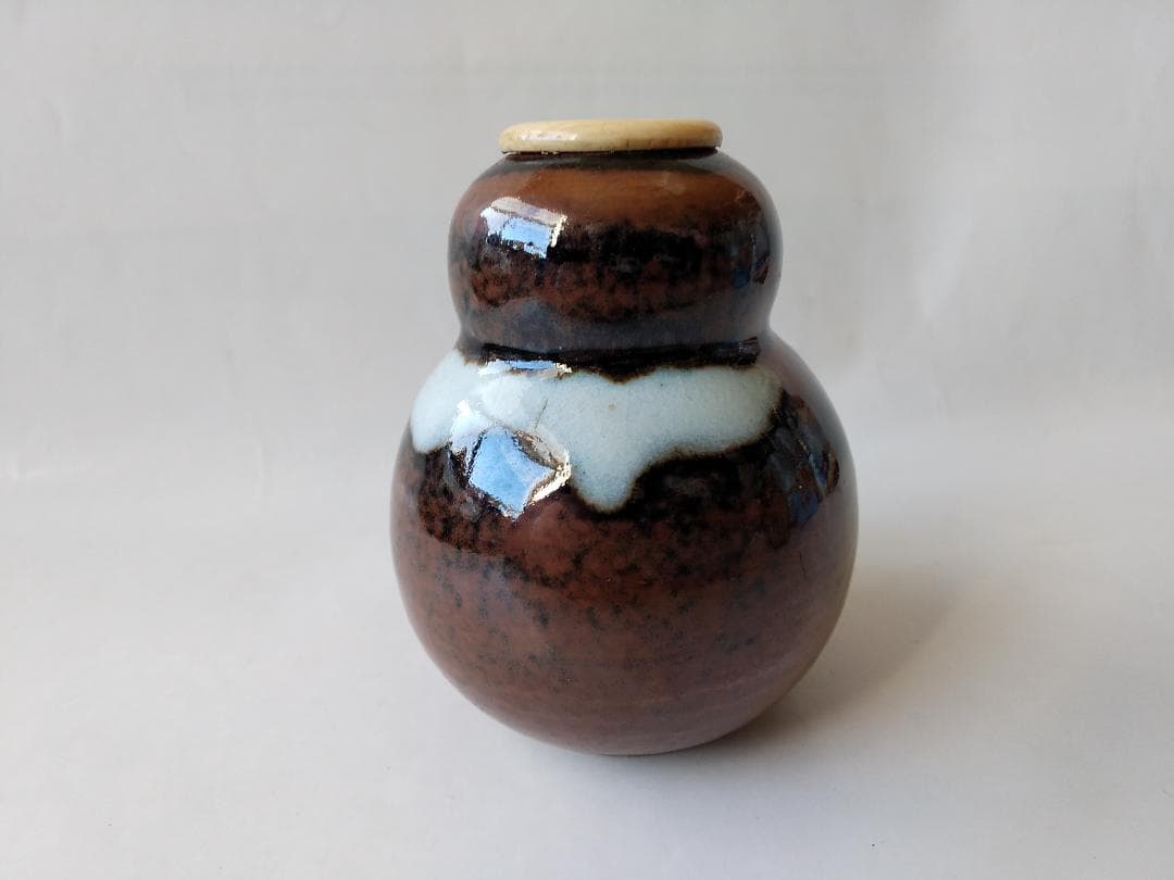 裏千家 淡々斎宗室 御書付『膳所焼 瓢茶入』淡海ぜぜ 陽炎園 岩崎健三