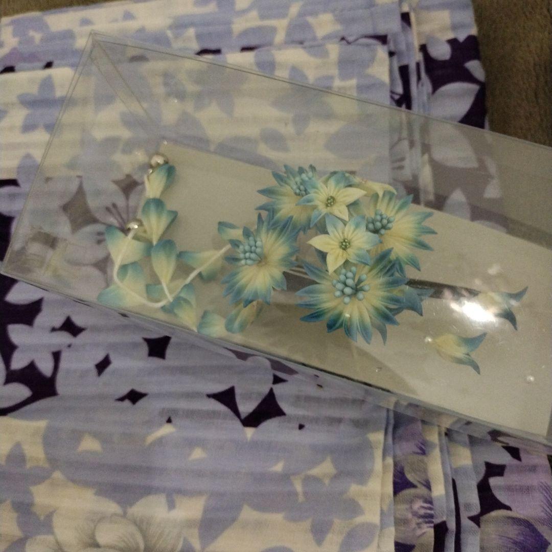 タイムセール新品未使用浴衣セット 紫色 花柄 下駄