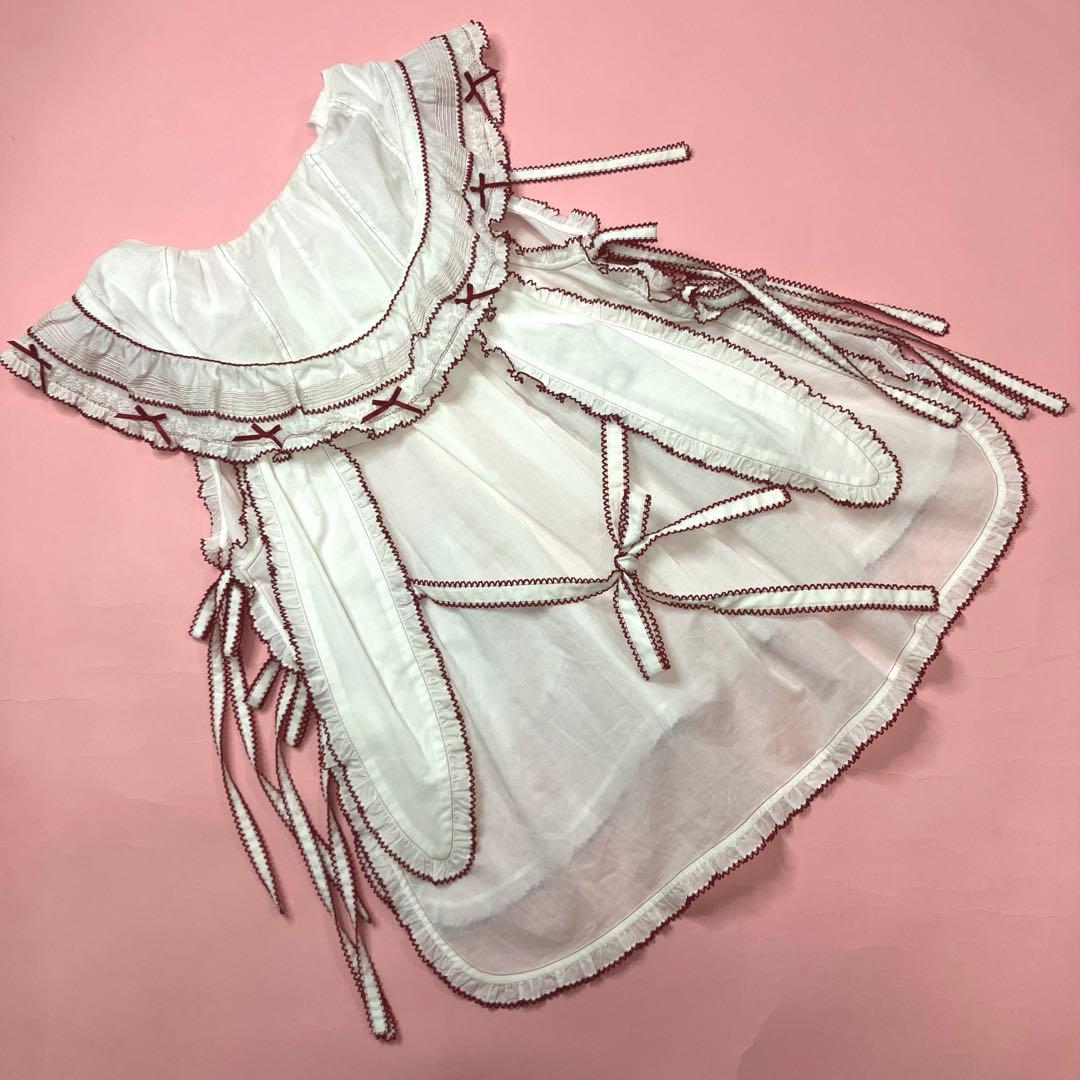 美品】ピンクハウス 白 うさ耳付き タブリエ/2025年 名古屋高島屋限定