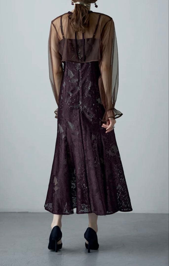 etoll. 【Mサイズ】ダークブラウン オケージョンドレス 結婚式 お呼ばれ