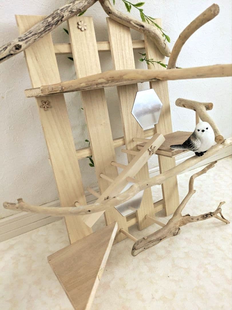 バードアスレチック 流木 壁掛け 止まり木 37バードトイ バードジム