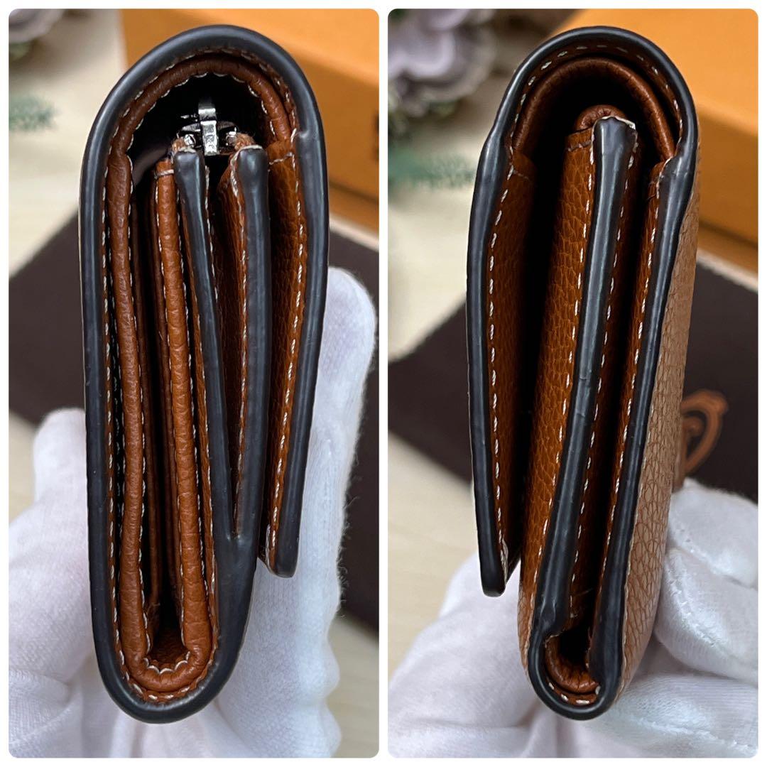 現行品 トッズ レザー 三つ折り財布 フラップメタル ブラウン ウォレット