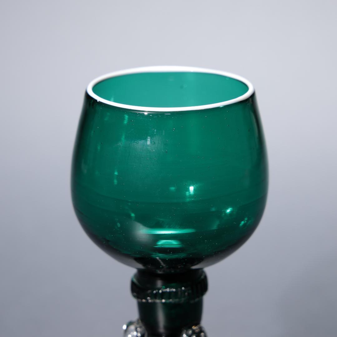 アンティークグラス レーマーグラス グリーン白縁 R1342ダI