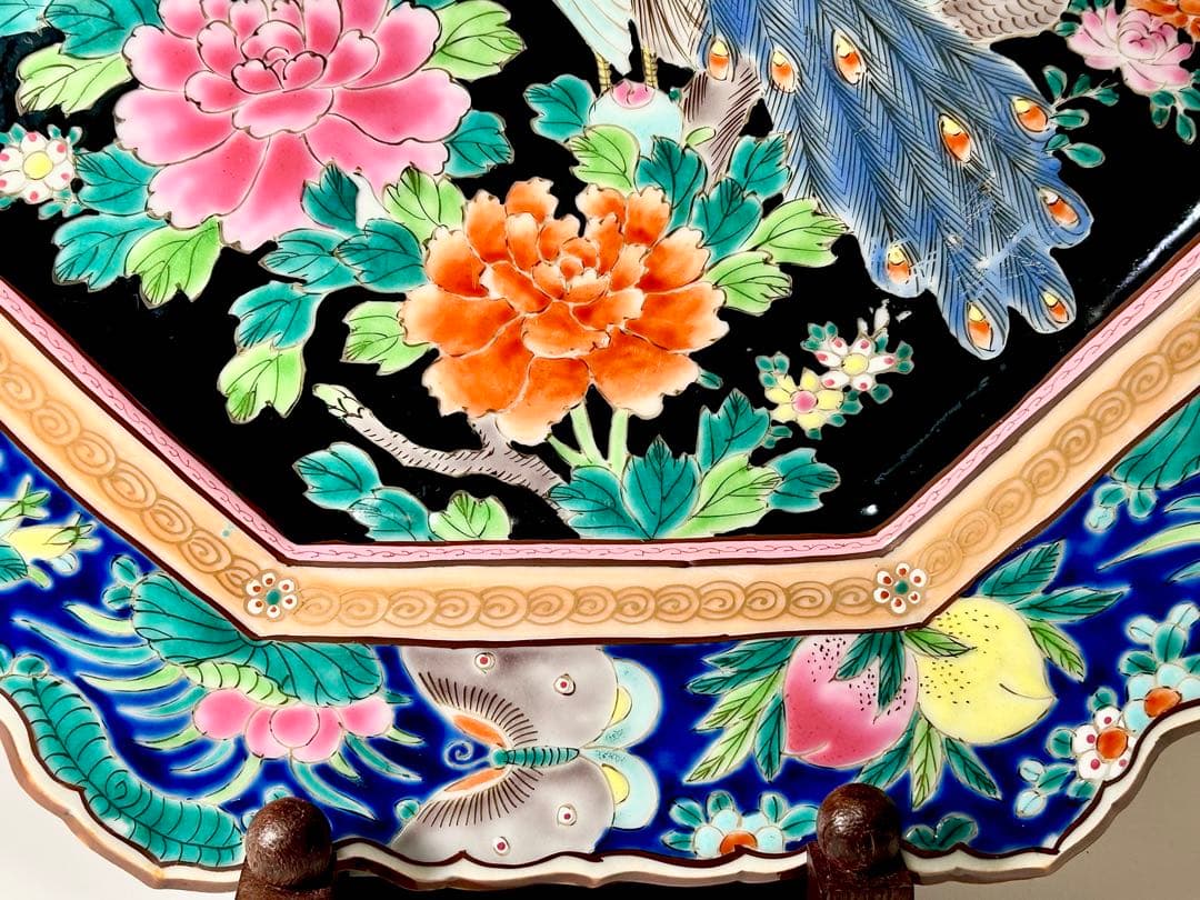 明治の名工 初代晩香 庄村健吉 色絵八角大皿 有田焼 伊万里 - メルカリ