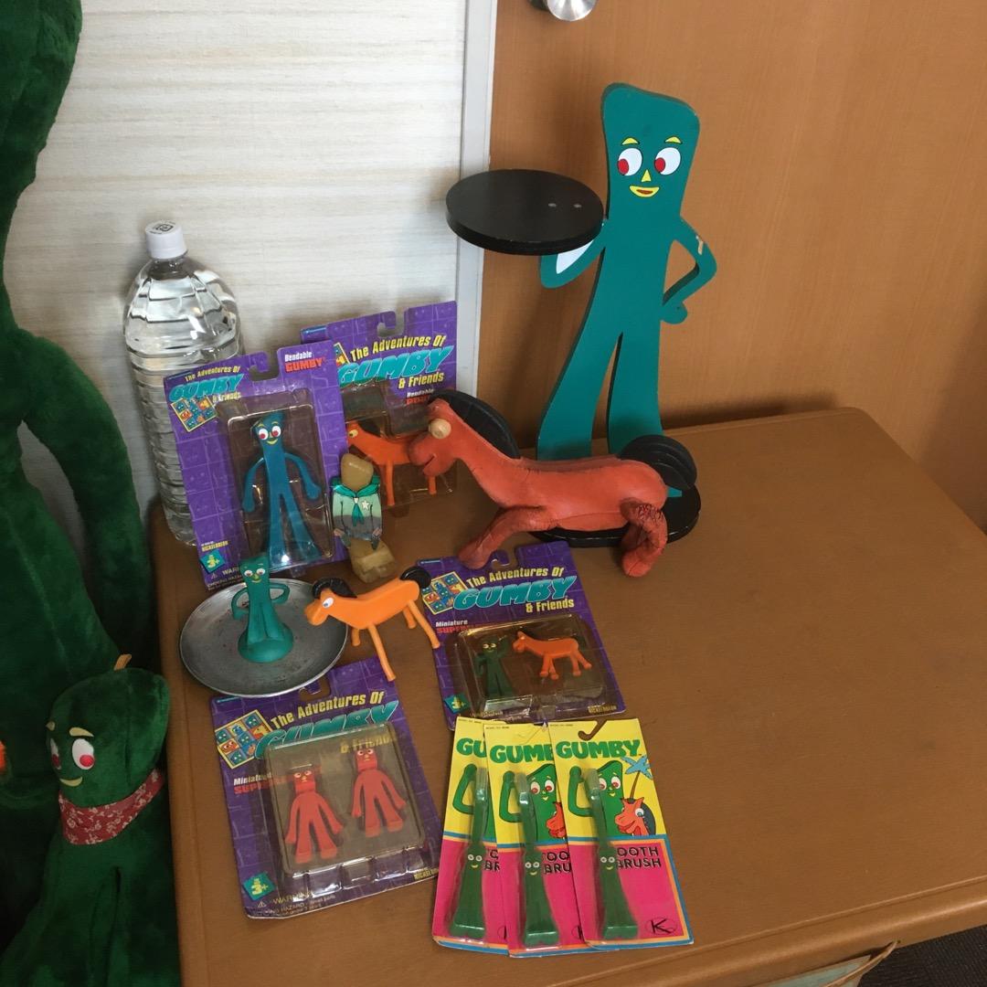 未使用 中古 GUMBY ガンビー 特大・大ぬいぐるみ フィギュア セット