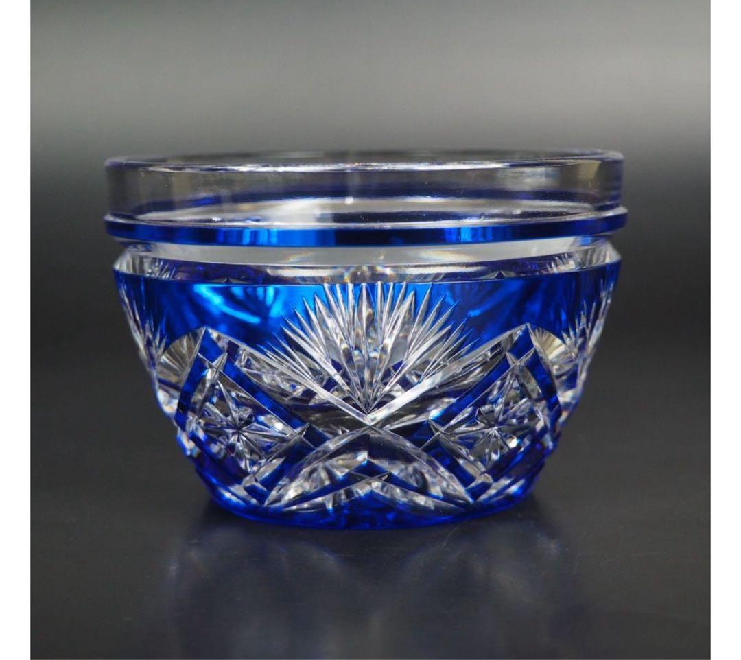 送料無料 区無形文化財伝統工芸士『小林英夫』作 江戸切子向付