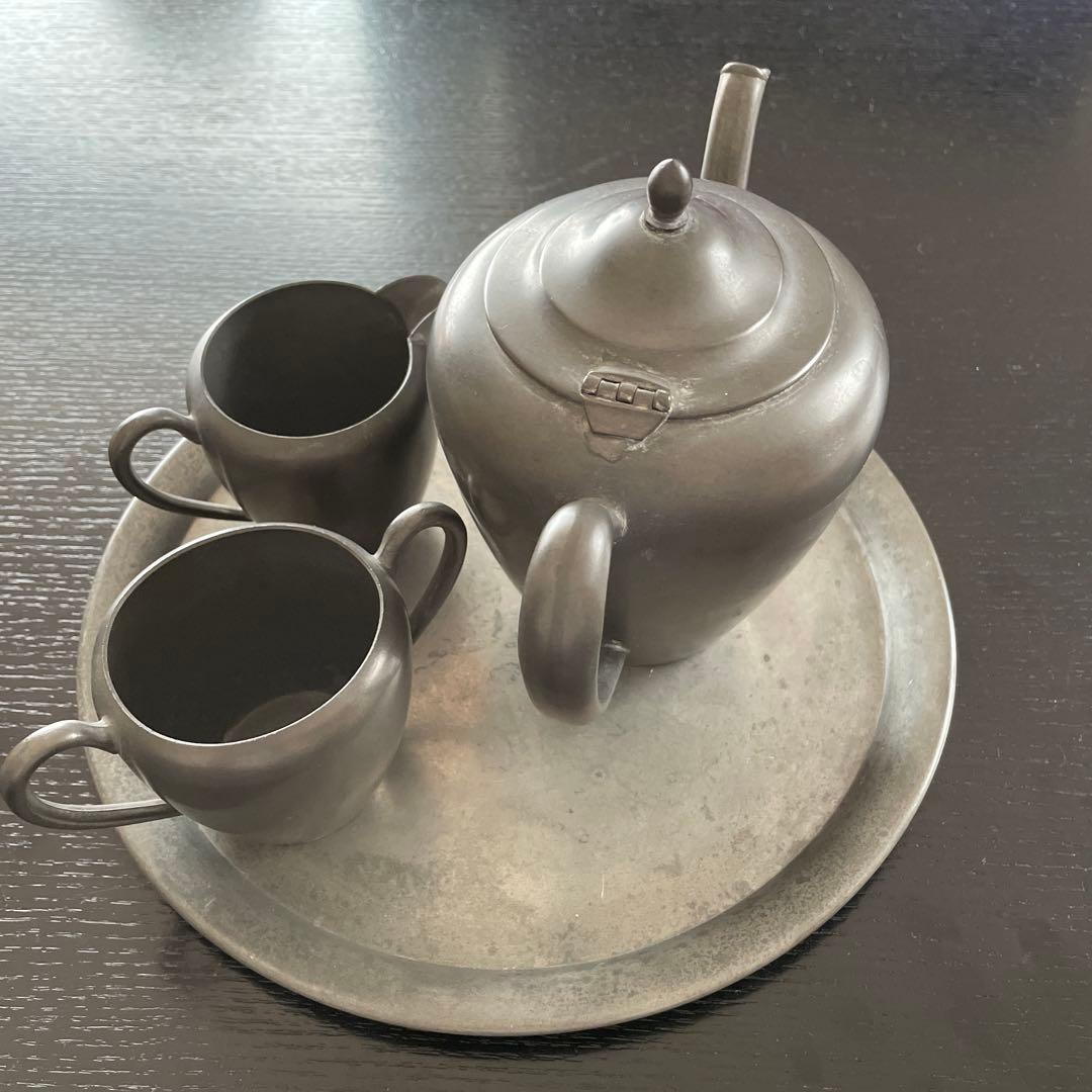crescent pewter 社 ビンテージ ピューター製ティーポットセット