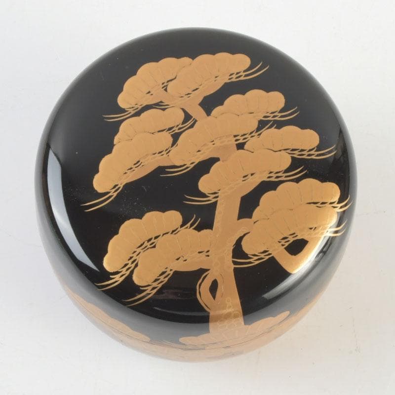 茶道具 漆塗 瑞雲造 老松蒔絵 平棗 共布共箱 V 9495 - メルカリ