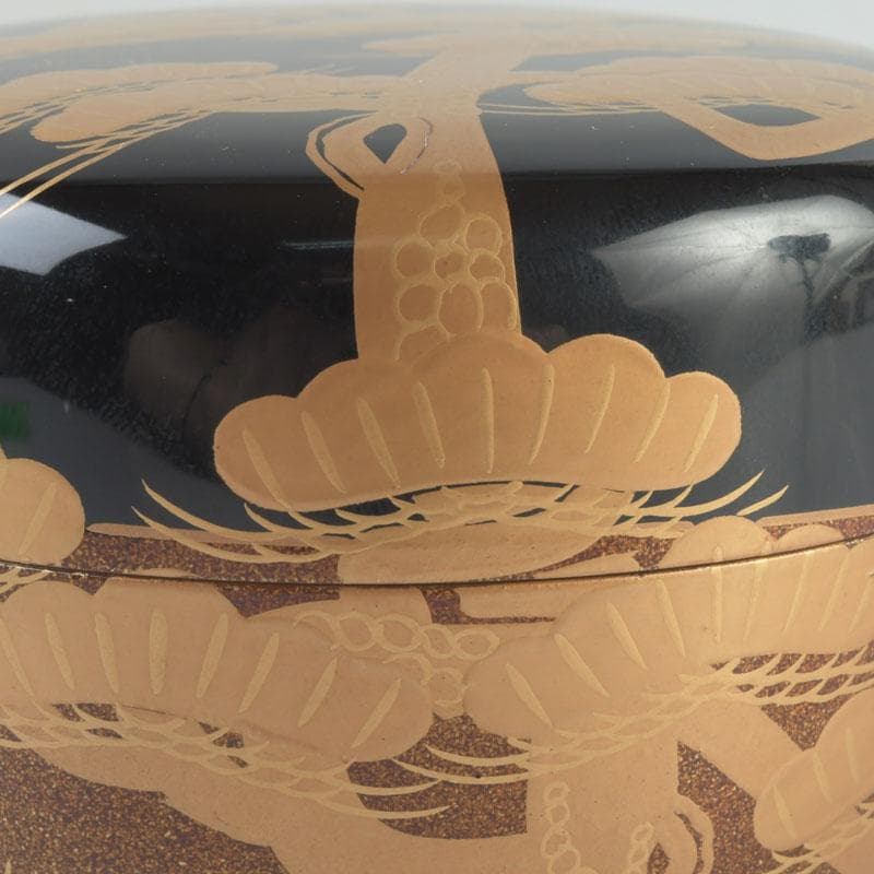 茶道具 漆塗 瑞雲造 老松蒔絵 平棗 共布共箱 V 9495 - メルカリ