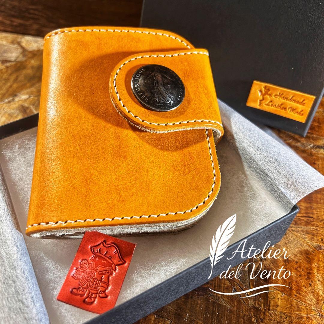 新品 総手縫イタリア製本革プエブロレザー ウォレット クリスマス