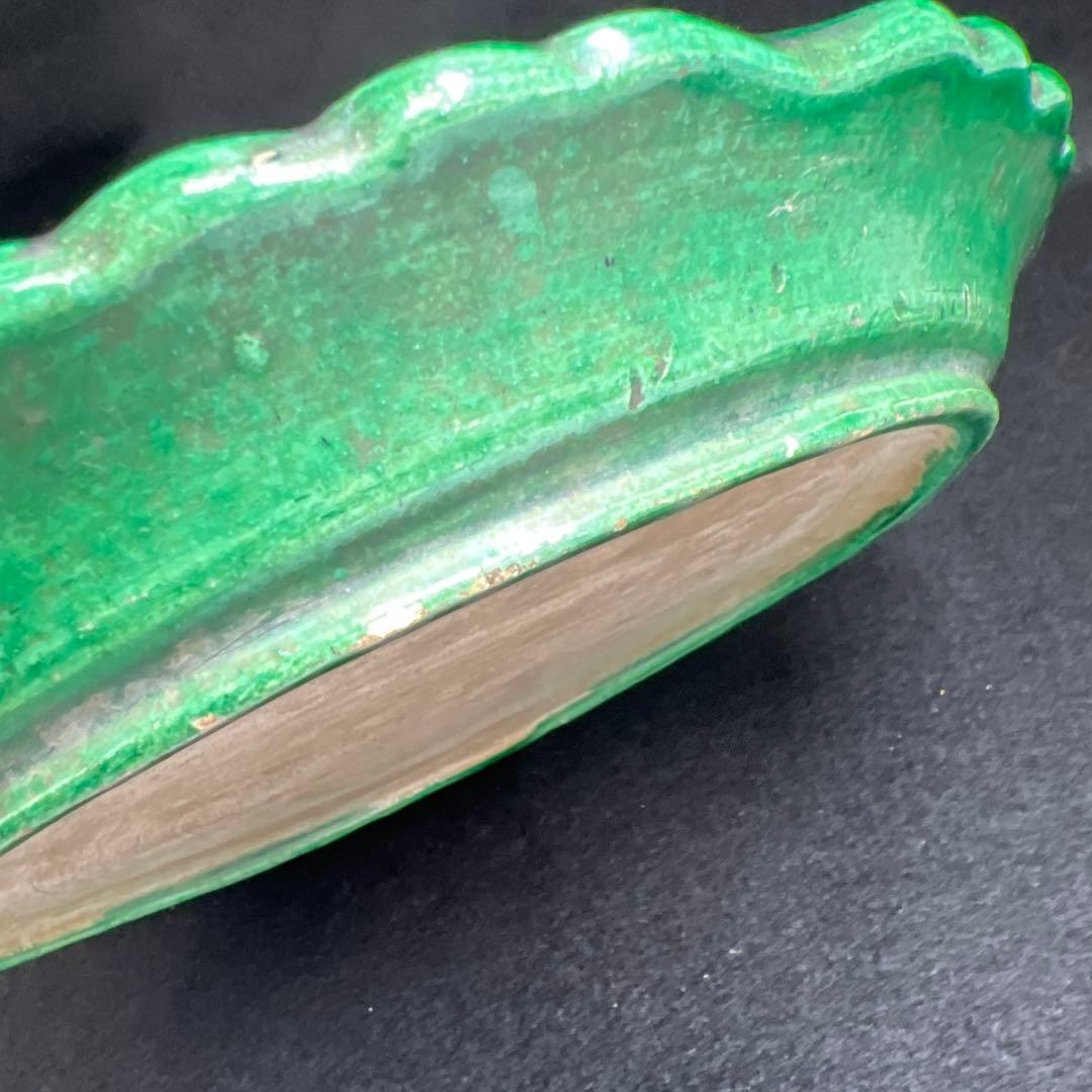 江戸中期　源内焼　椿文中皿　幅約21.5㎝　東Y7-1226☆2Fトコチサ