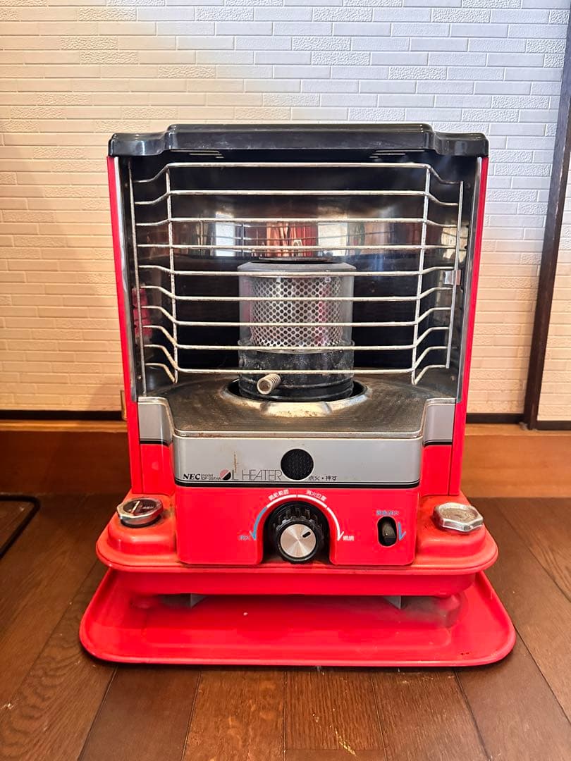 NEC開放式石油ストーブ ヴィンテージ レトロストーブ 赤 昭和レトロ