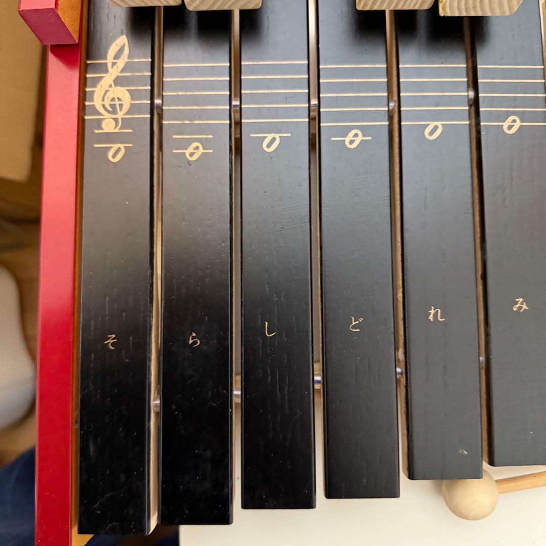 木琴 ゼンオン 紐交換済み 全音楽譜出版社 30音 半音 赤いキャリー