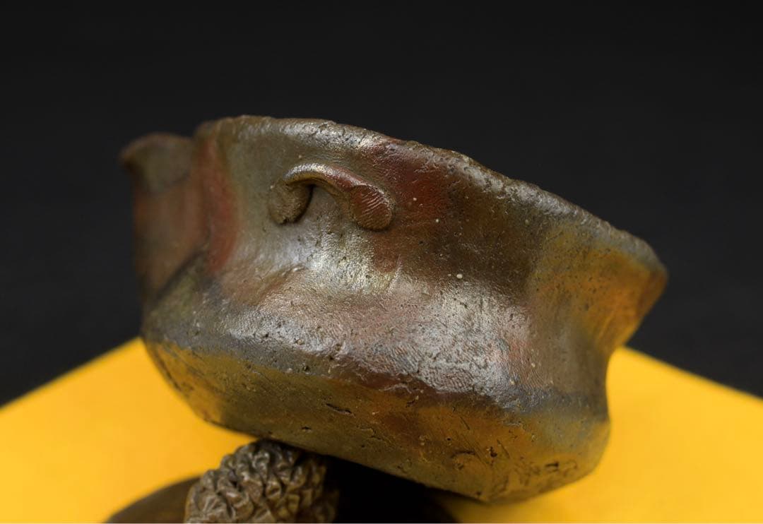 備前焼 森宝山作 宝山 希少 手造松の実摘み 宝瓶 急須