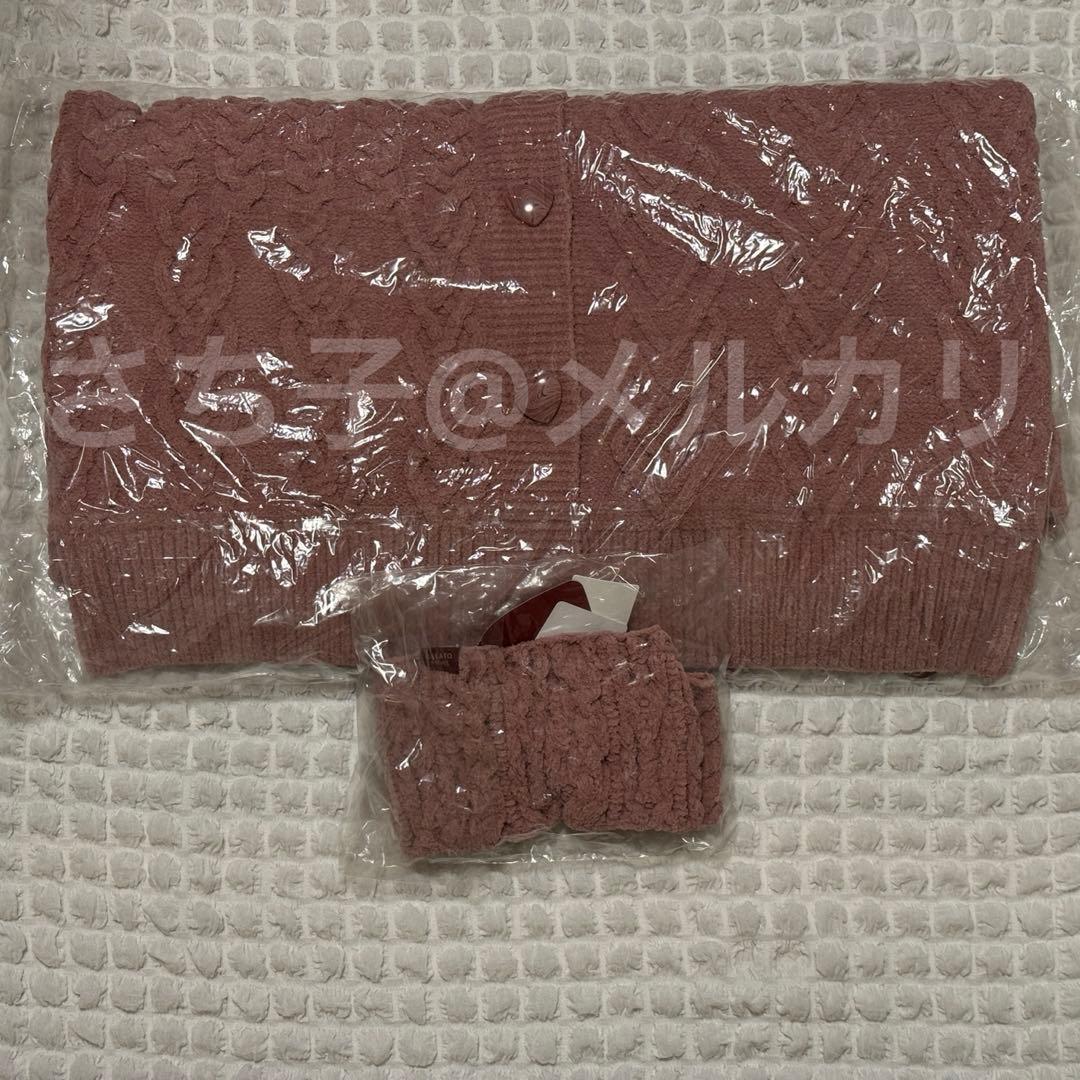 gelato pique　スフレハートアランカーディガン& ヘアバンド　ピンク