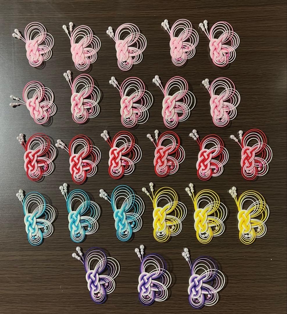 絹巻水引パーツ 蝶5本取り(大) 在庫セール中