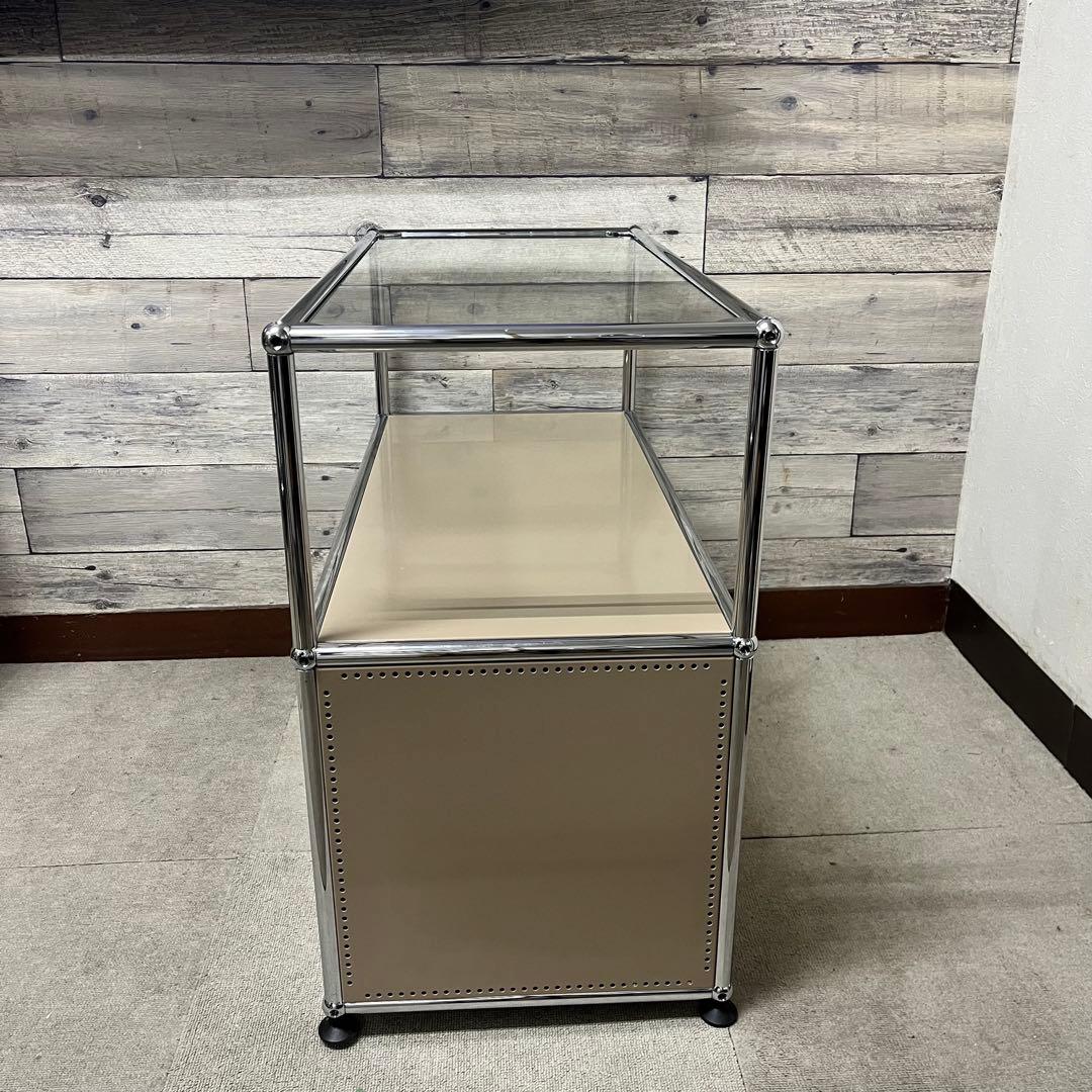 ☆正規品☆USMハラー 1列2段 ガラス天板、ベージュ色｜