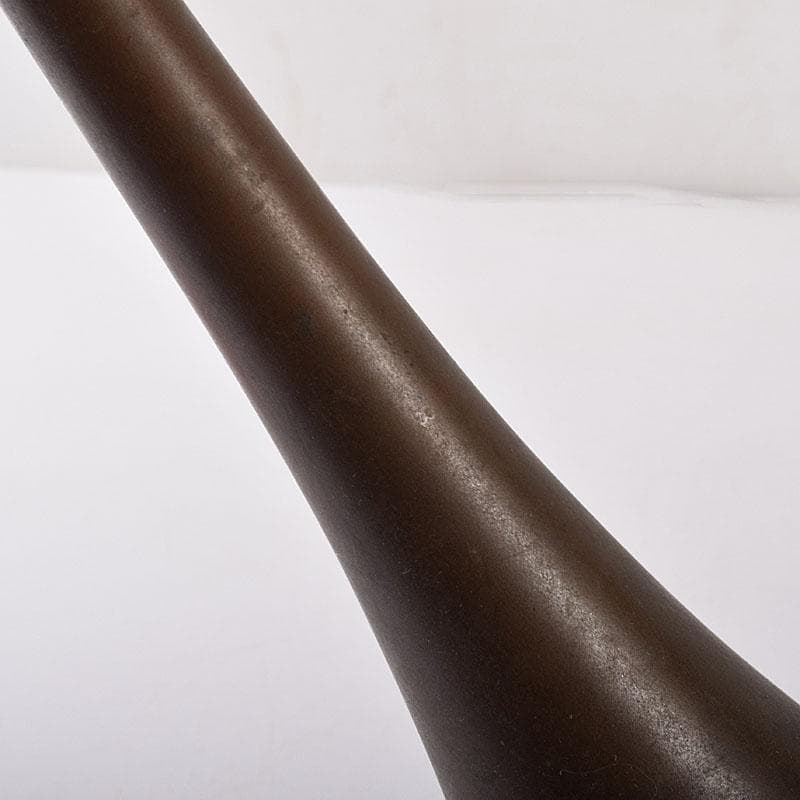 平安 秦蔵六造 古銅 鶴首花入 花瓶 M R7907