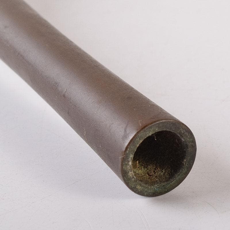 平安 秦蔵六造 古銅 鶴首花入 花瓶 M R7907