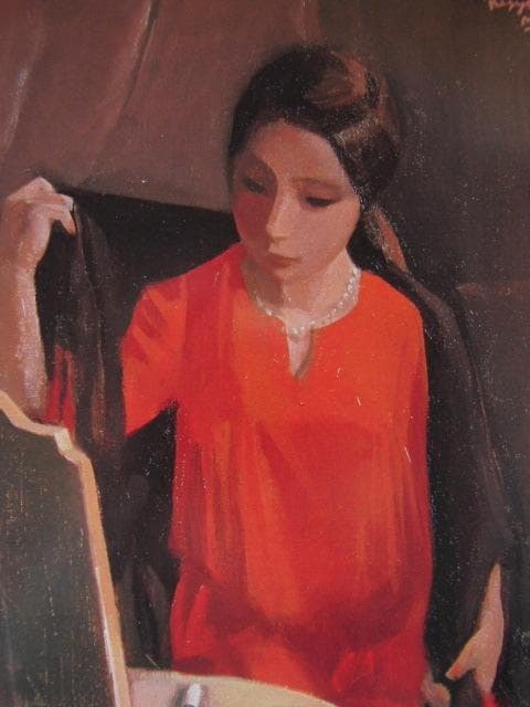 前田利昌、「装い」、希少な額装用画集より、新品高級額装付