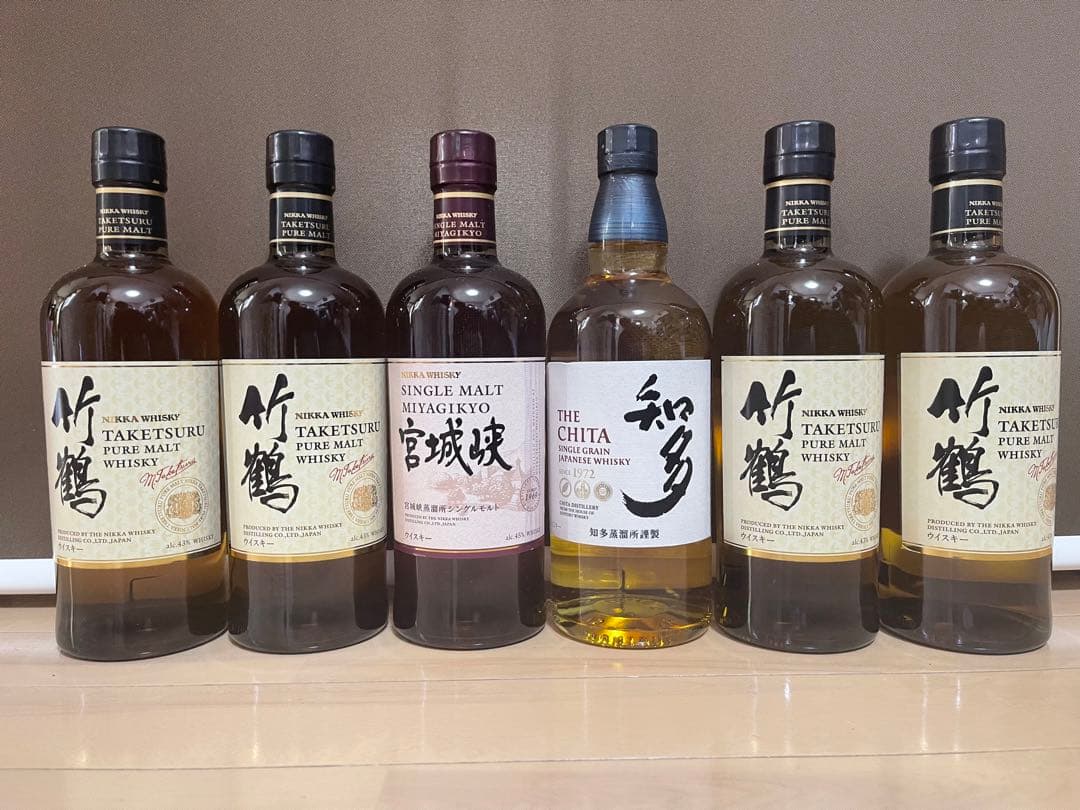 知多700ml×1本宮城峡700ml×1本竹鶴700ml×4本セット