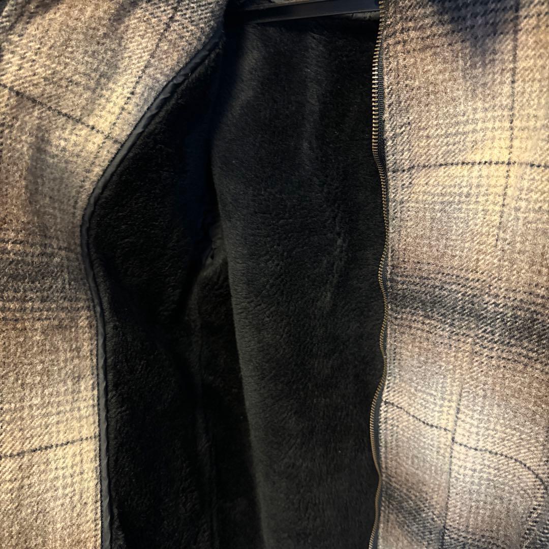 Wool rich ウールリッチグレー系チェック柄ジップアップジャケット