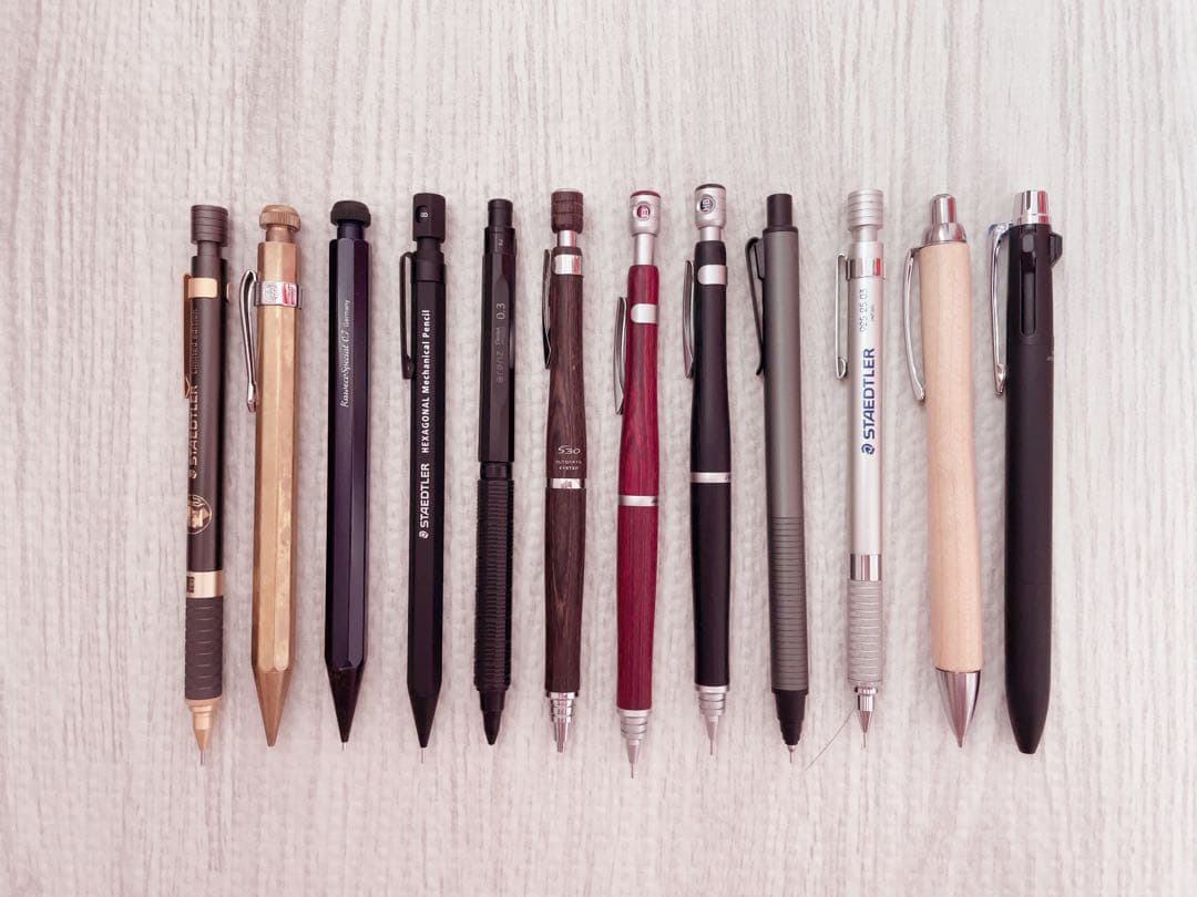 steef&co st draft シャーペン スタビライズウッド 革軸付き