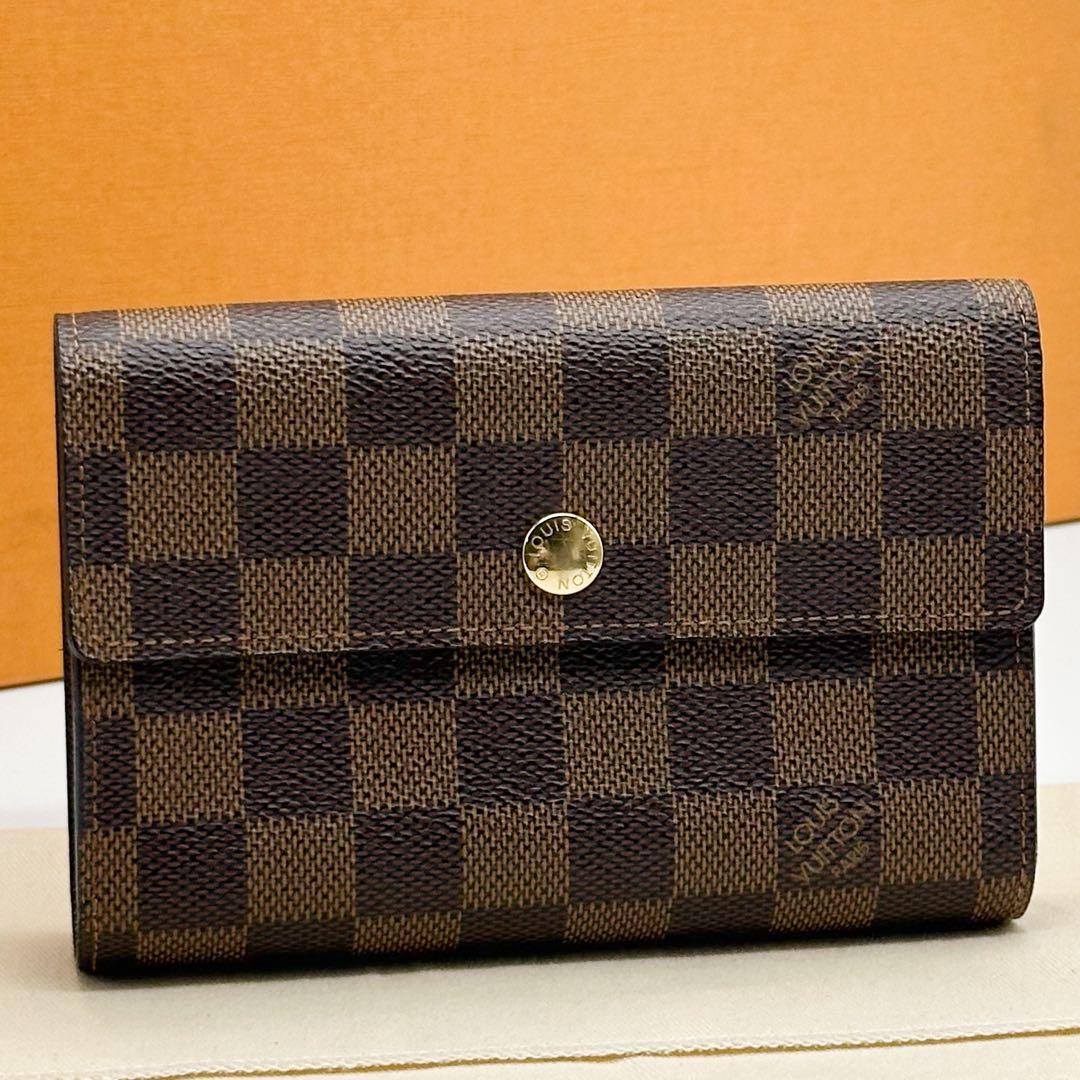 未使用級】ルイヴィトン ポルトフォイユ アレクサンドラ ダミエ 三