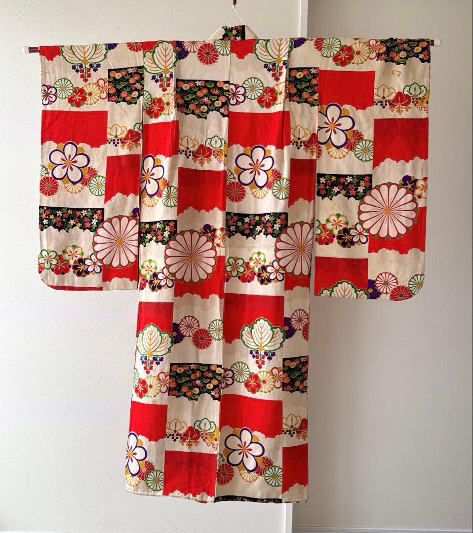 アンティーク着物　7歳　七五三 レトロ