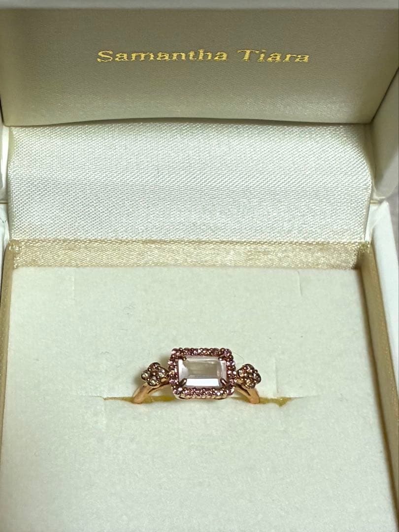 Samantha Tiara エメラルドカットリング　11号　ローズゴールド