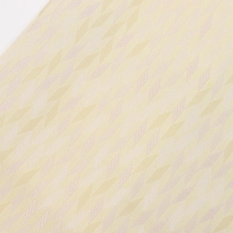 《ちゃ★小さめ■上質お召■細やか矢羽根の織り模様■淡黄色◆TY11-12》