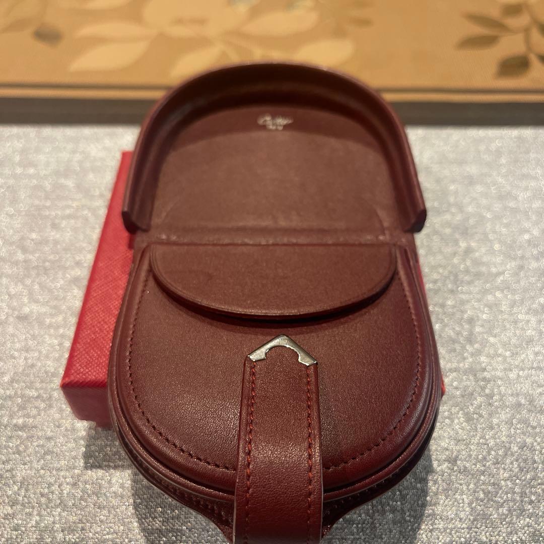 【美品】Cartier 小銭入れ ダークレッド ケース
