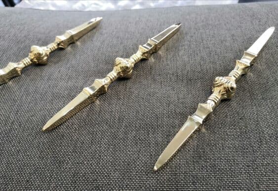 修縁堂】逸品 密教法器 弘法大師 独鈷杵 金剛杵 真鍮製 仏教