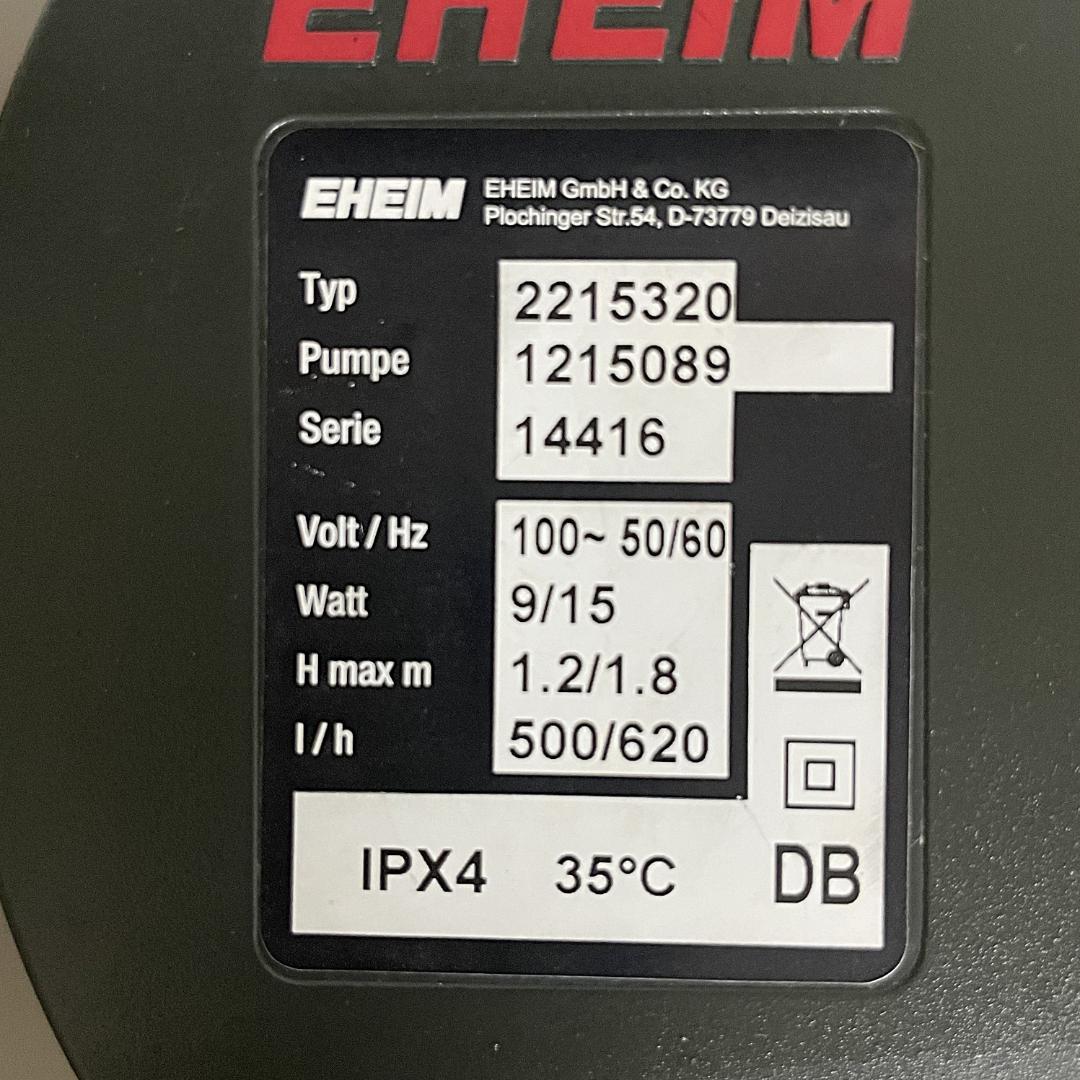 中古品】エーハイム 2215 50Hz/60Hz+ サブフィルター 2215