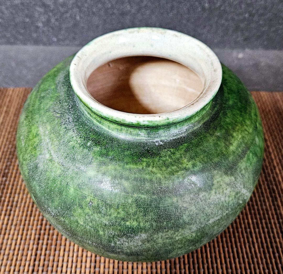 中国古美術 中国古陶磁器 中国古玩 遼時代 遼緑釉 丸壺 罐 漢緑釉 古代