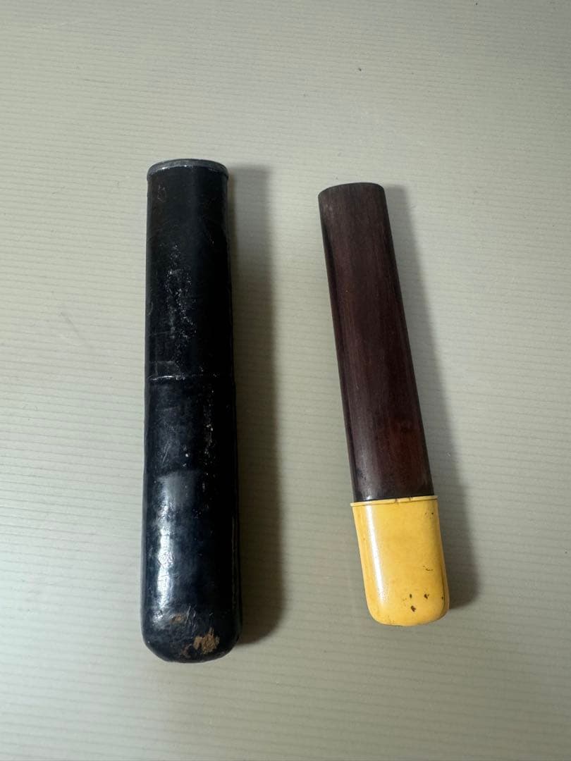 2124 時代物 煙道具 煙草入れ キセル 2本 喫煙具―煙管と筒と